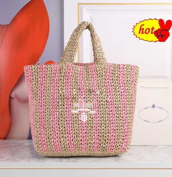 

lafite grass beach bags women handbags purse classic fashion embroidered letters pure hand woven bagss straw shopping vacation33