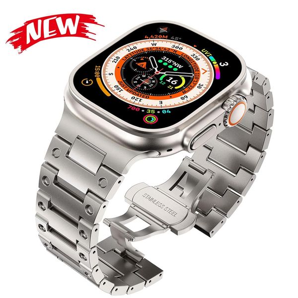 

Steel Round Stainless Hole Metal Steel Straps Wristband Bracelet Band Strap Bands Watchband for Apple Watch Series 3 4 5 6 7 8 9 SE Ultra 2 iWatch 42 44 45 49mm s i mm