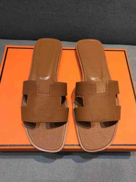 

designer slippers women genuine leather sandals h summer flat flip flop crocodile skin slides ladies beach sandal party, Black
