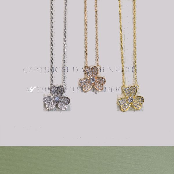 

new 100% silver designer clover necklace frivoles necklaces ladies classic designer necklace motif lucky diamond pendant necklaces for women