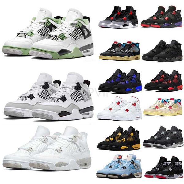 

j 4s basketball shoes jumpman 4 retro blackcats ow sail white oreo military black cat red thunder j4 womens pink craft trainers designer men