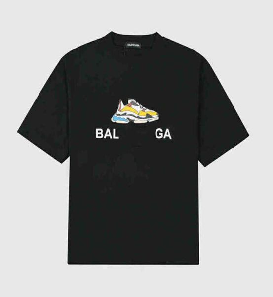 

balencigas women designer women t shirt printed loose t-shirt pure cotton paris fashion short sleeve men and women's casual sports half, White;black