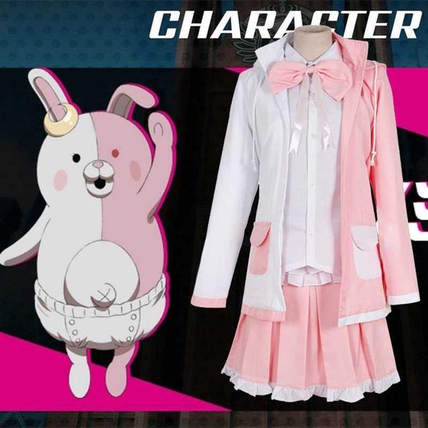

cosplay wigs anime comic danganronpa 2 selamat tinggal putus asa kostum cosplay monomi kostum seragam pakaian setelan gaun pakaian lucu wani, Black