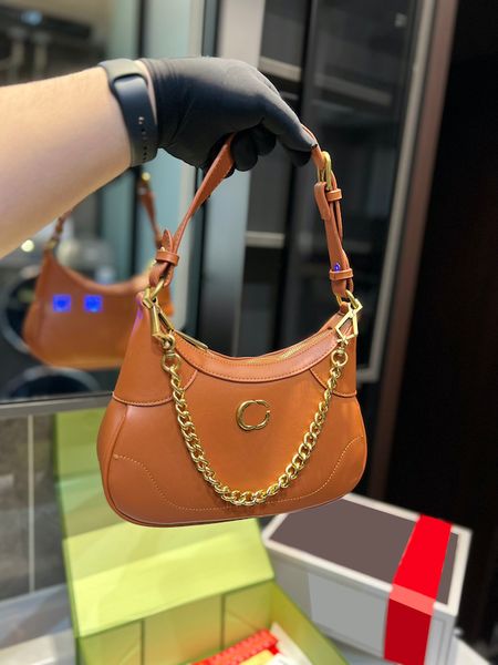 

brand shoulder bag handbag wallet designer armpit bag lady leather cross body high-quality messenger metal chain bag luxury ring bag croissa