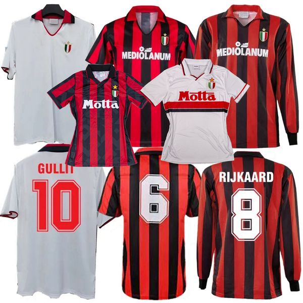 

retro classic milan soccer jerseys 1988 1989 1990 1991 1992 1993 1994 gullit baresi rijkaard van basten maldini weah ac baggio football shir, Black