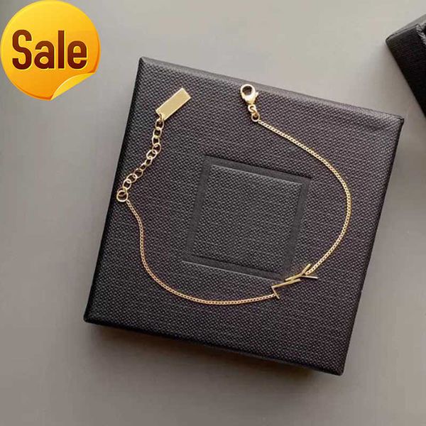 

designer gold chain bracelet womens bracelets love jewelry luxury letter pendant y bracelet for women charm earring wedding g2205242z, Black