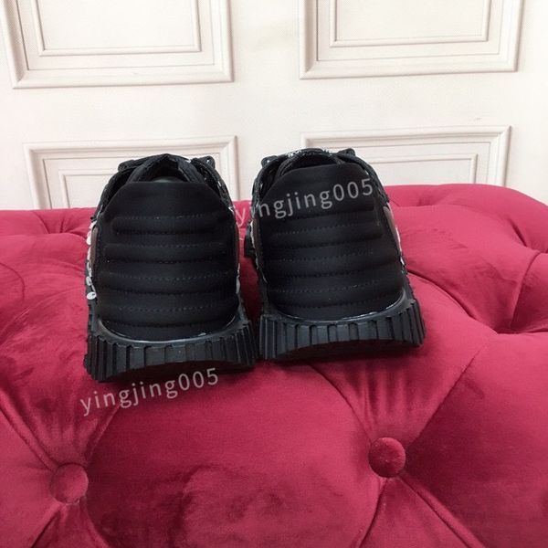 

r brand quality sneakers mens shoes print check trainer platform trainers striped sneaker suede shoes, Black