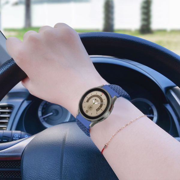 

22mm nylon band for samsung galaxy watch 4 44mm 40mm classic gear s3 nylon elastic bracelet correa galaxy watch 5 pro 45mm strap, Black;brown