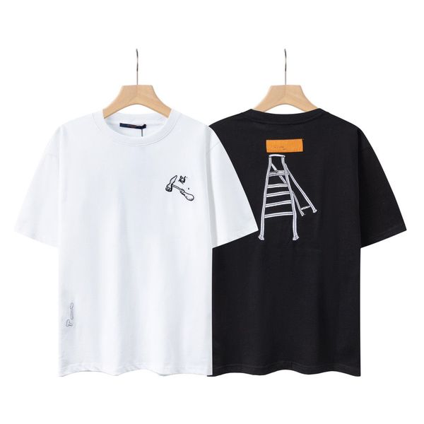 

2023 new mens womens designer t-shirts printed fashion man t-shirt cotton casual tees short sleeve luxury hip hop streetwear tshirts size xs, White;black