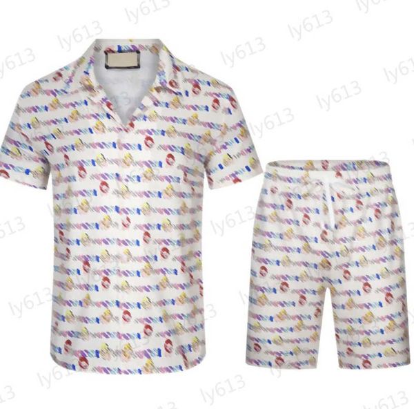 

fashion designer mens clothes sets summer luxury cartoon casual classic cute brand letter colorful logo printed pure cotton t-shirt shorts s, Gray