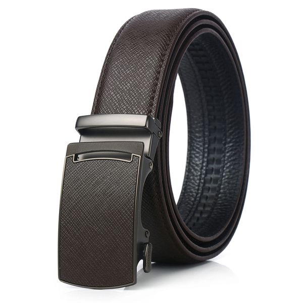 

men's leather high-end automatic buckle waistband 38mm jeans casual pants decorative waistband can be adjusted at will 130cm aa0004, Black;brown