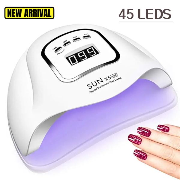 

nail dryers 12080w sun x5 nail dryer for curing all gel nail polish uv led smart light for gel protable nail drying lamp manicure tools 2304