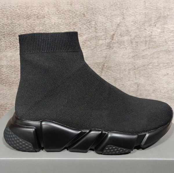 

designer speed trainer casual shoes for sale lace up fashion flat socks boots speed 2.0 men women runner sneakers with dust bag size 35-45, Black