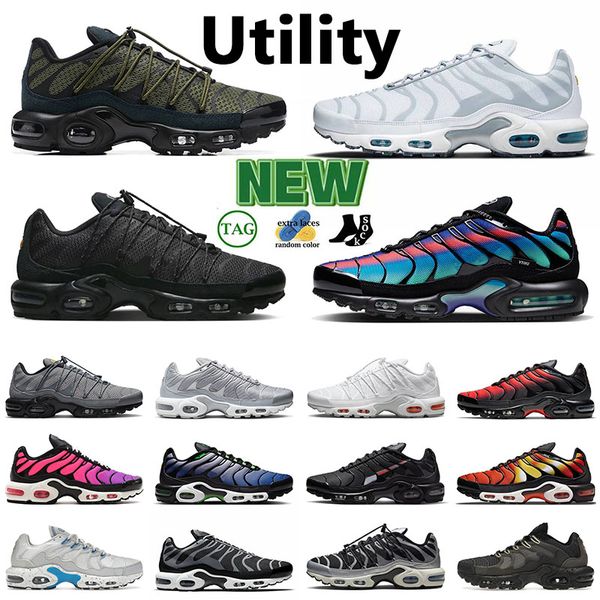 

new tn plus running shoes mens womens utility sports shoes reflective bred triple black black university blue utility clean white utility ol