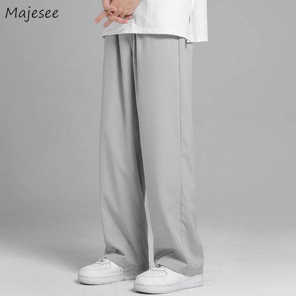 

pants celana kasual pria longgar padat lebar kaki celana saku semua cocok musim panas bernapas gaya jepang celana hombre mode bawah ins, Black