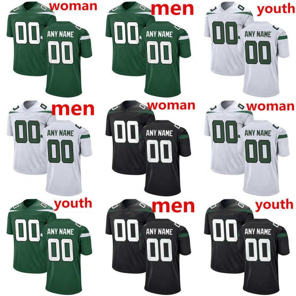 

football jersey new york''jets''12 joe namath 1 ahmad sauce gardner 20 breece hall 17 garrett wilson 2 zach wilson 56 qu, Black;red