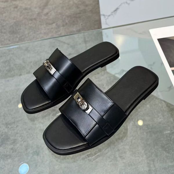 

summer flip-flops fashionable sandals designer women open toe flat shoes comfortable elegant beach slippers, Black