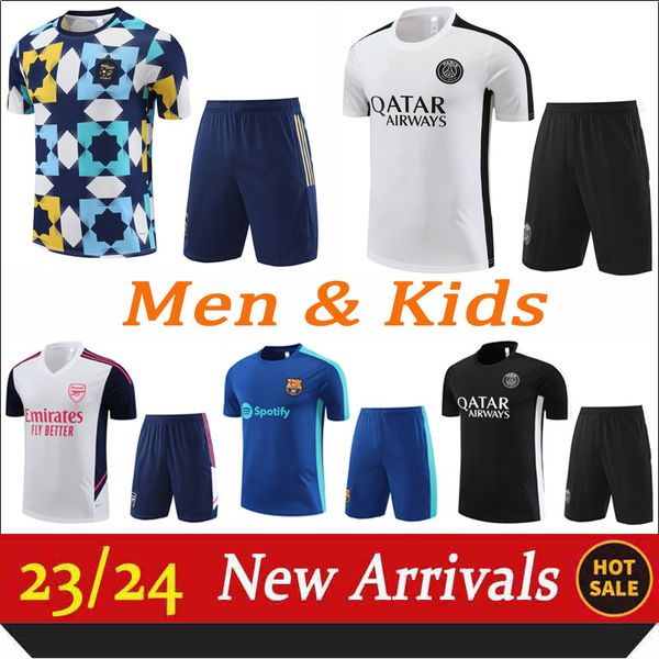 

2023 new manchesters tracksuits football short sleeve training suit set kit 22 23 designer short sleeve t-shirt sweatshirt soccer jogging se, Gray