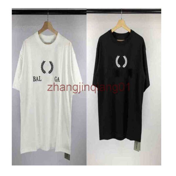 

designer balanciagas t shirt luxury fashion spring summer classic wheat printed mens womens leisure loose short sleeve balenciga tee emv2, White;black