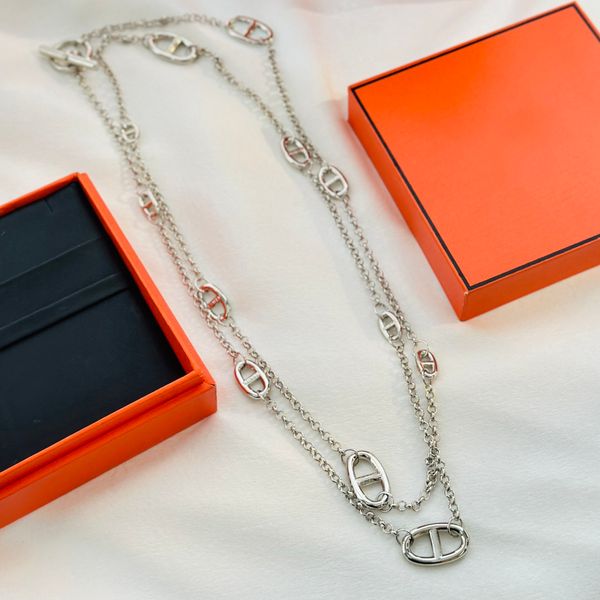 

fashion designer h farandole necklace for women gold plated 18k t0p advanced materials official reproductions classic style jewelry annivers, Silver