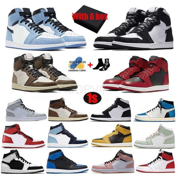 

with a original box 1 1s mens shoes og jumpman sports basketball running shoes sneakers unc chicago denim dark mocha men women retro sneaker