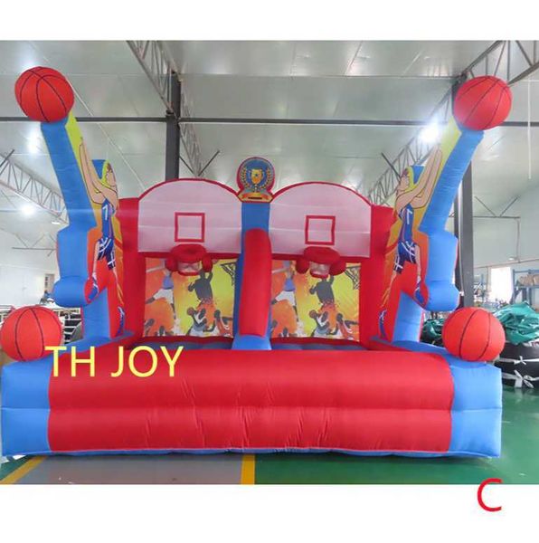 

4x3m outdoor games activities 4x3m shooting out hoops inflate giant inflatable basketball hoop game for kids and adults, Black;white
