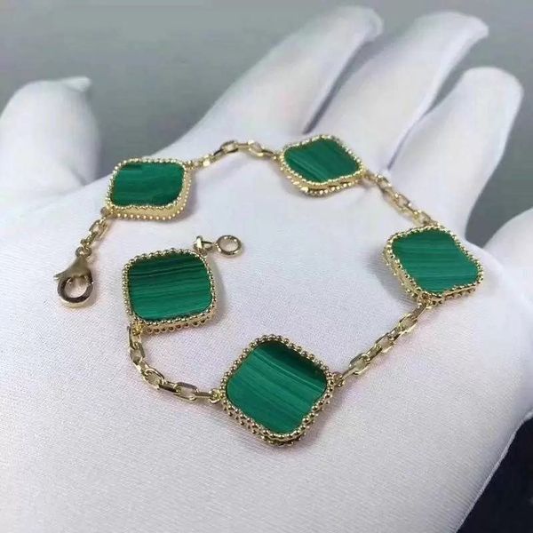 

bracelet van clover luxury designer jewelry four leaf bracelets 18k gold silver plate agate diamond fashion van love charm chain for women w, Golden;silver