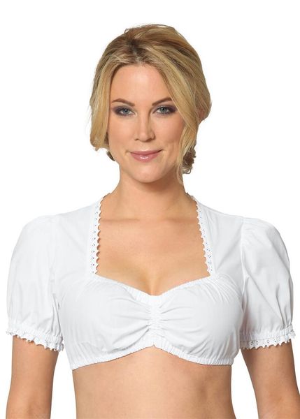 

t-shirt women german bavarian oktoberfest shirts lace short sleeve tube barmaid dirndl blouse clubwear, White
