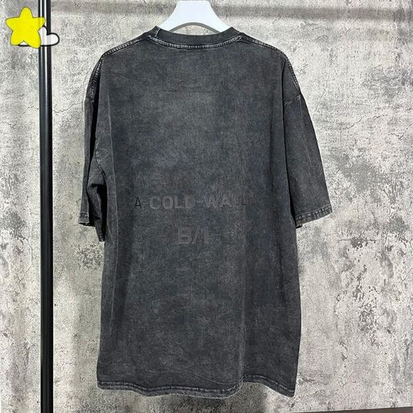 

men women black print t-shirt 1 quality vintage washed old short sleeve tee, Black;brown