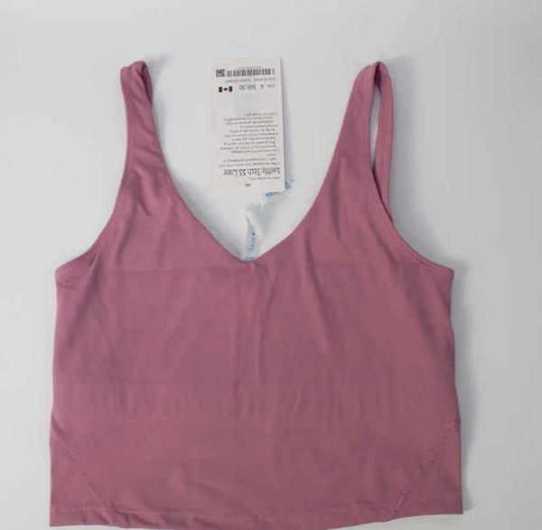 

lulus back yoga align tank gym clothes women casual running nude tight sports bra fitness beautiful underwear vest shirt78, Gray