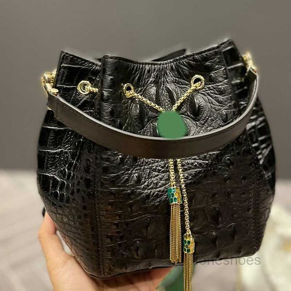 

evening bags alligator mini bucket bag shimmer snakehead handbag 6 colors women crossbody bags tassel purse genuine leather sho