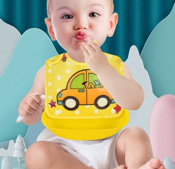 

kids burp cloths waterproof bibs detachable rice pocket for baby 0-4 years