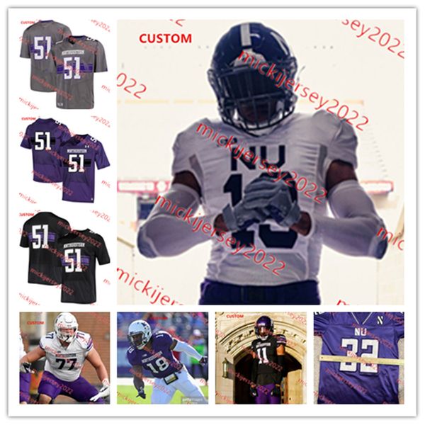 

rashawn slater joe gaziano northwestern football jersey jason wright custom stitched mens youth greg newsome ii joe jones northwestern wildc, Black