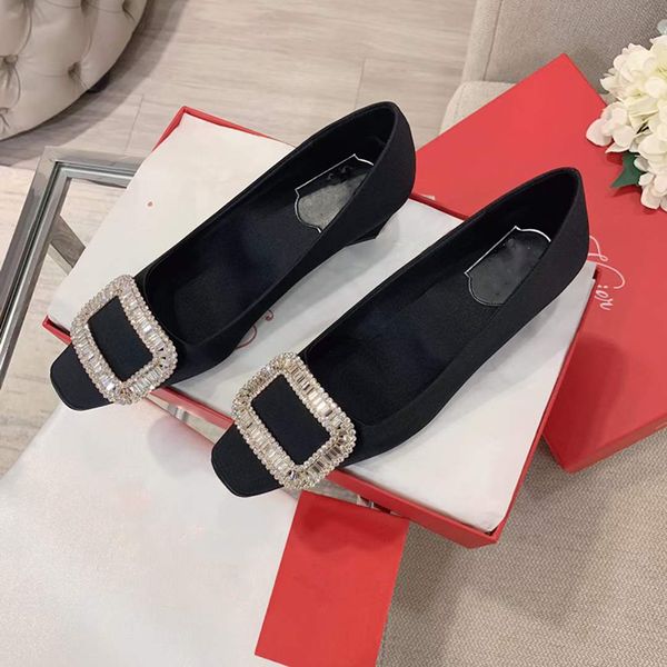 

fashion women slippers sandals summer belle vivier 45 mm muller half tow sliders italy refined satin jewel buckle slip design trendy coarse, Black