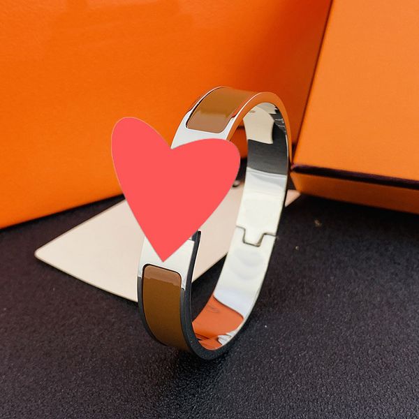 

designer love enamel bracelets bangles jewelry cuff for mens womens luxury 18k yellow gold-plated stainless steel titanium rose silver jewel, Black