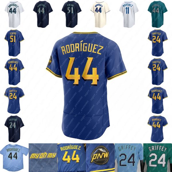 

julio rodriguez 2023 city connect baseball jersey cal raleigh j. p. crawford jar kelenic luis castillo ty france taylor trammell kirby ken g, Blue;black
