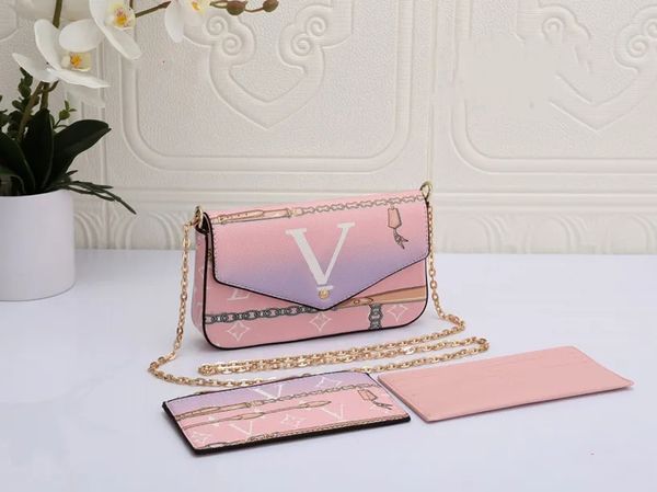 

mt summer multicolor shoulder bag lsv handbag felicie pochette leather clutch women bags corss body card holder fashion chain purse lady mes