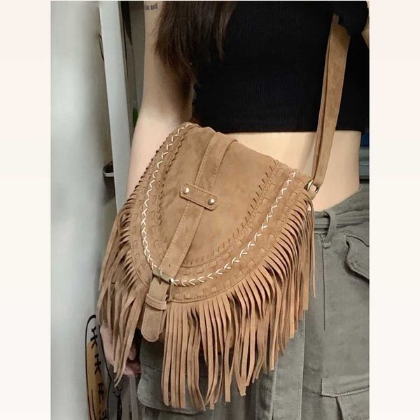 

shoulder bags womens tassle fringed messenger crossbody bags women handbag large capacity lady tassel travel tote 230426