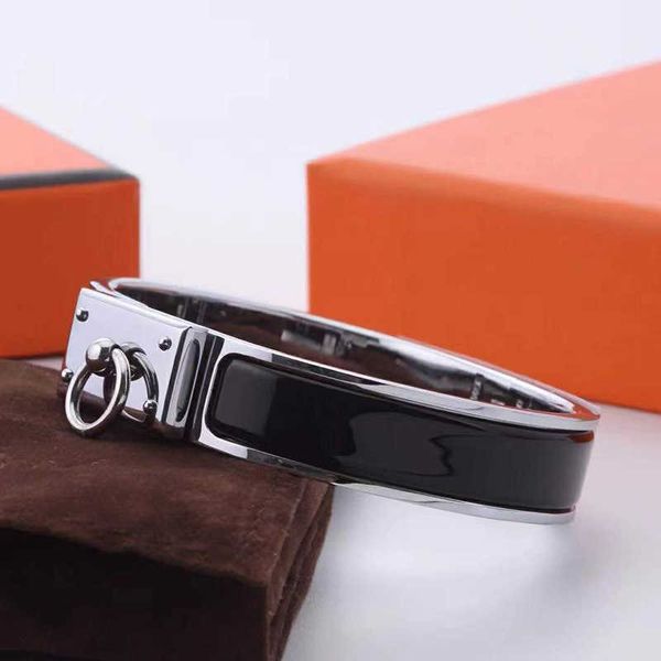 

copper inlaid enamel pendant bangle fashion lady silver ladies rose gold bracelet designer luxury jewelry mens bracelets and original box u, Black