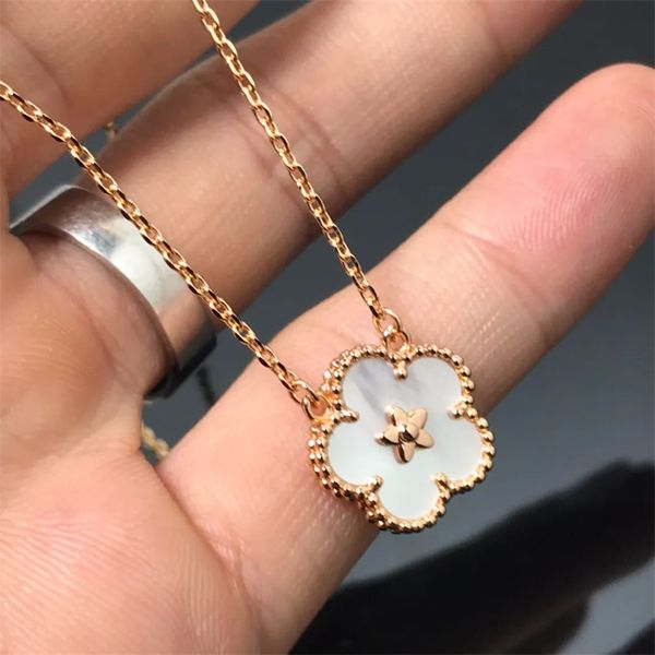 

designer classic leaf clover necklaces pendants fashion stainless 18k for women girls birthday engagement designer jewelry accessories, Silver