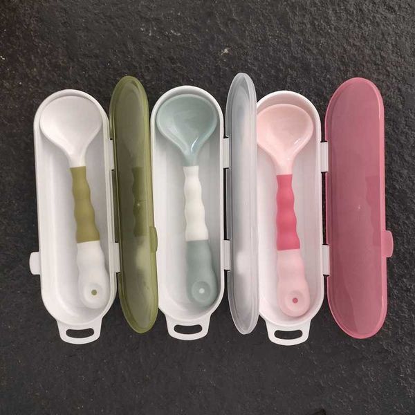 

cups dishes utensils safe baby silicone spoon children auxiliary food toddler learn to eat training bendable soft spoon infant tableware sou