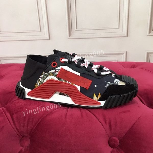 

r brand quality sneakers men women shoes print check trainer platform trainers striped sneaker suede shoes, Black