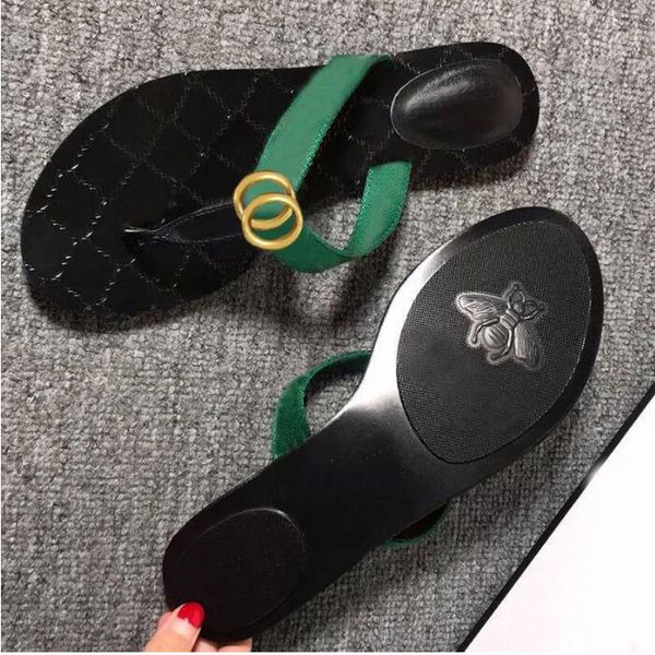 

classic men slippers big summer rubber bottom woman shoe beach slides letter flat slipper designer shoes metal button sandals lazy lady loaf, Black