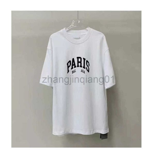 

designer balanciagas t shirt fashion mens woman lovers cotton summer large loose paris bb letters washed round neck short sleeve balenciga e, White;black