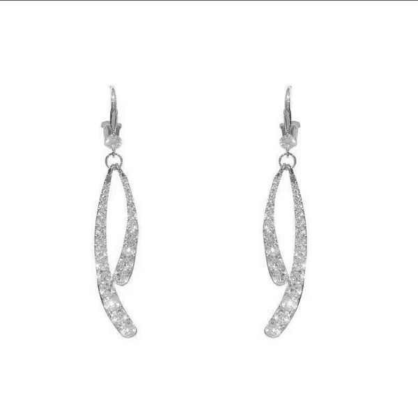 

simple design stud ear ring rhinestone cross fishtail earrings temperament women crystal rhinestone earring wedding party jewerlry dhl free, Silver