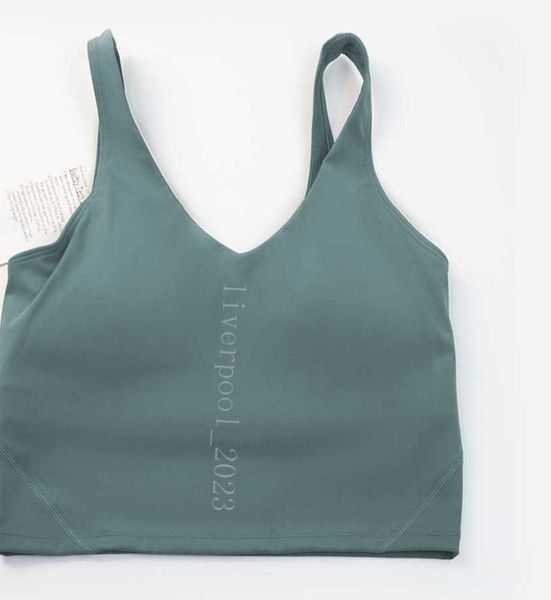

yoga outfits lulus-20 u back yoga align tank gym clothes women casual running nude tight sports bra fitness beautiful underwear vest shirt, Gray