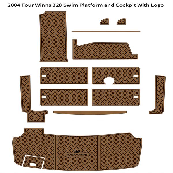 

2004 four winns 328 swim platform cockpit boat eva faux foam teak deck floor pad