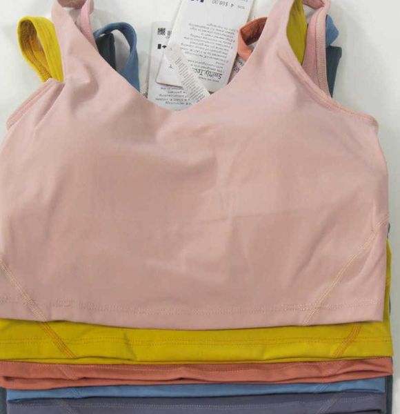 

lulus yoga clothes align women's sports vest u-back bra fitness jogging with lined breast pad gym underwear tank 98501, Gray