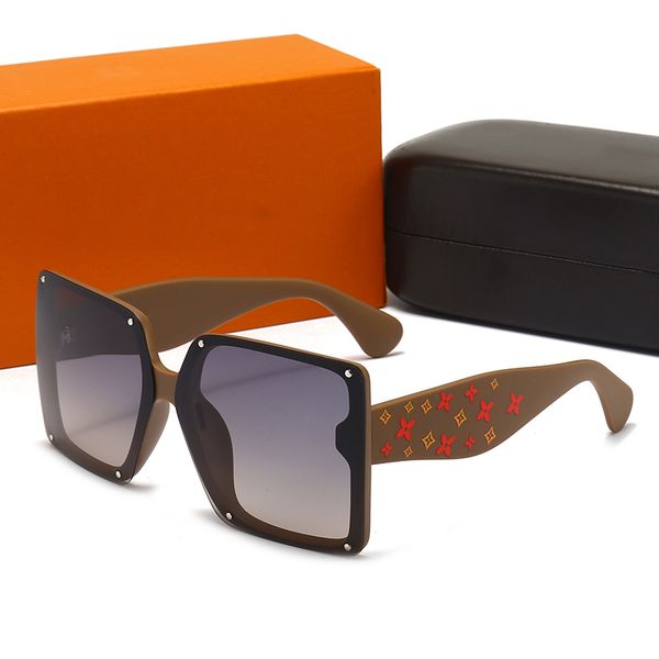 

designer sunglasses men's and women's square framed holiday sunglasses multi-color printed slimming models 3-color optional with g, White;black