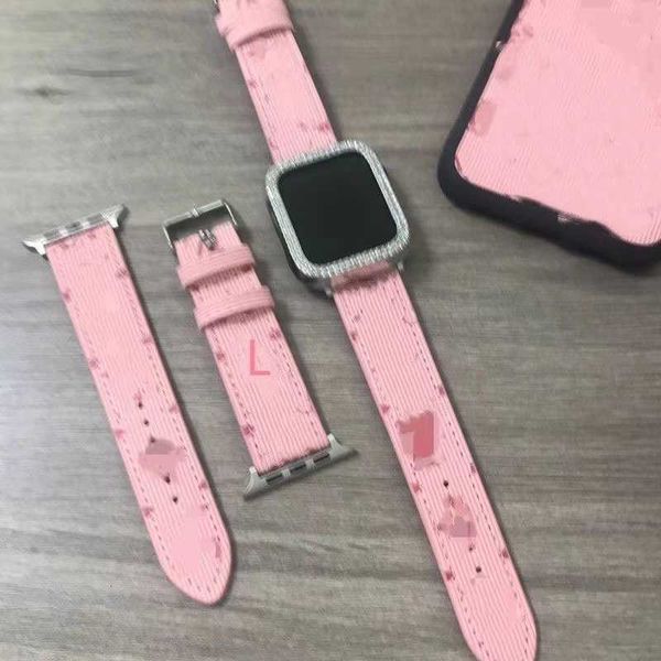 

luxury watchbands compatible with apple watch band 38mm 40mm 41mm 42mm 44mm 45mm g designer retro flower leather band strap classic bands bu